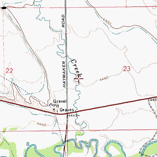 Topographic Map of 08N13E23CCBC01 Well, MT