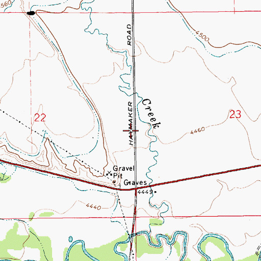 Topographic Map of 08N13E22DDAA01 Well, MT
