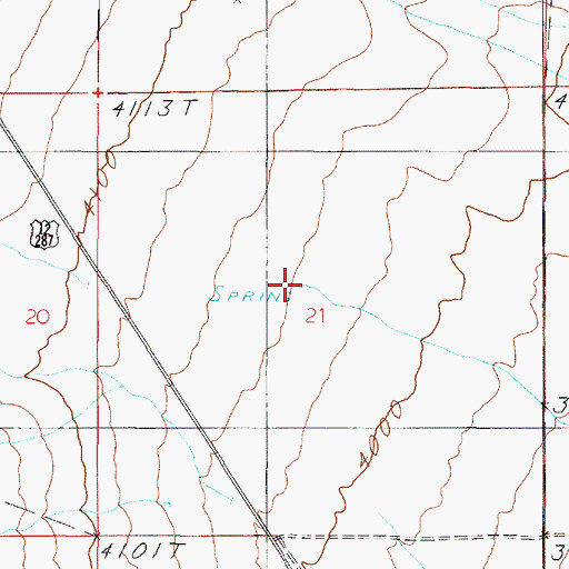 Topographic Map of 08N01E21BD__01 Spring, MT