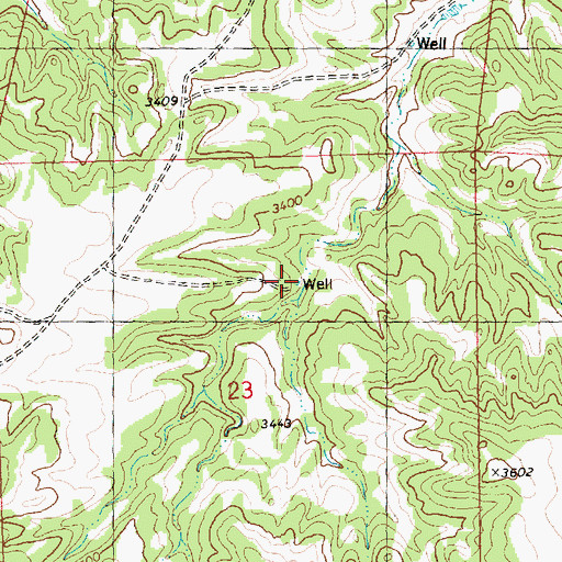Topographic Map of 08N27E23ACBA01 Well, MT
