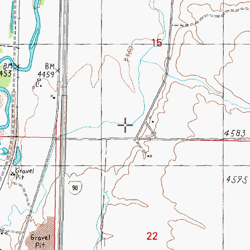 Topographic Map of 08N09W15CD__01 Well, MT