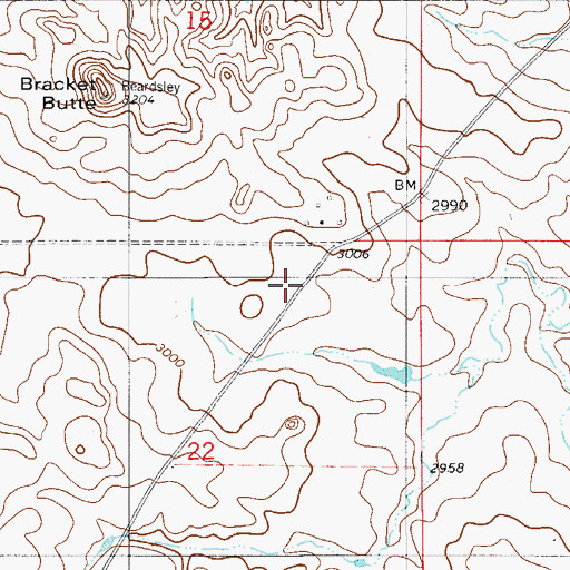 Topographic Map of 08N54E22ABAA01 Well, MT