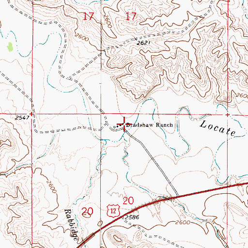Topographic Map of 08N51E20BAAA01 Well, MT