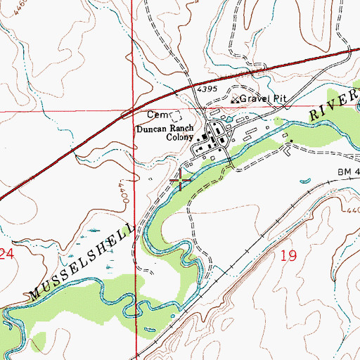 Topographic Map of 08N14E19B___01 Well, MT