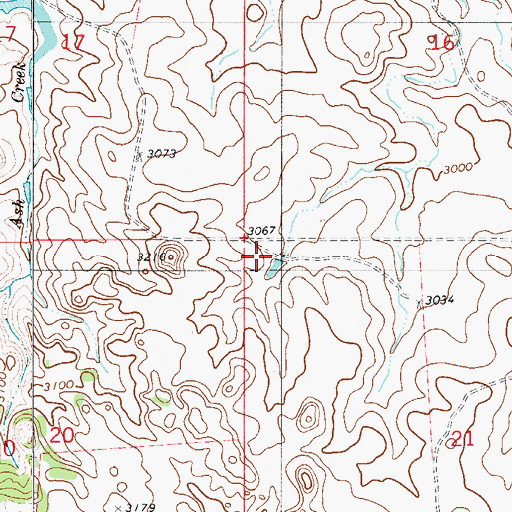 Topographic Map of 08N54E21BAA_01 Well, MT