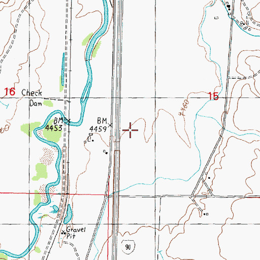 Topographic Map of 08N09W15CB__01 Well, MT