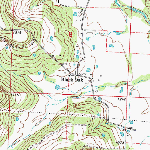 Topographic Map of Black Oak School (historical), AR