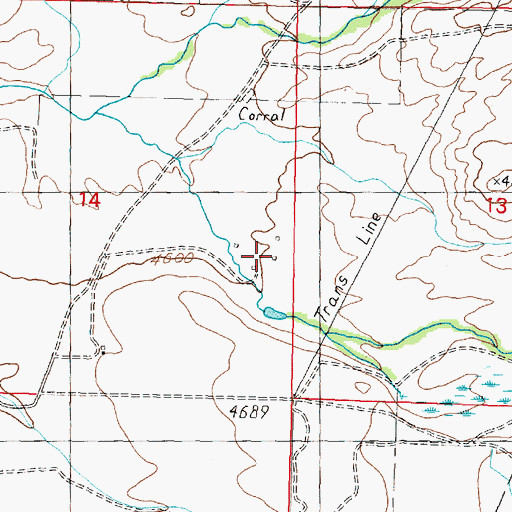Topographic Map of 08N09W14DADA01 Well, MT