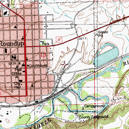 Topographic Map of 08N25E13D___01 Well, MT