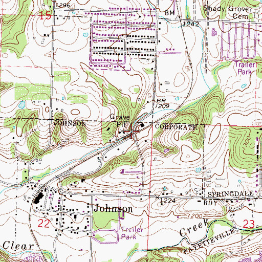 Topographic Map of Gulley, AR