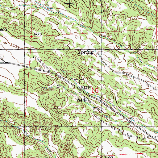Topographic Map of 08N25E15BDDB01 Well, MT