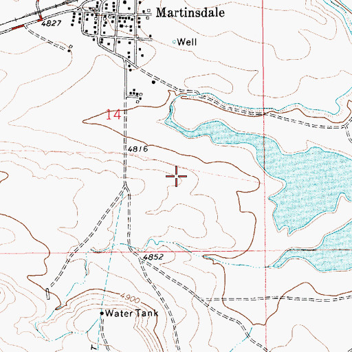 Topographic Map of 08N11E14D___01 Well, MT