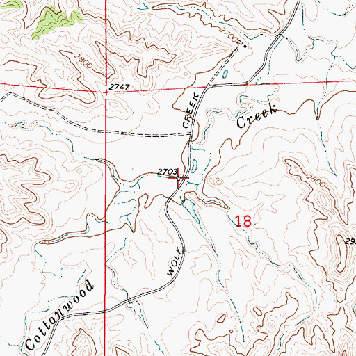 Topographic Map of 08N50E18BDBC01 Well, MT
