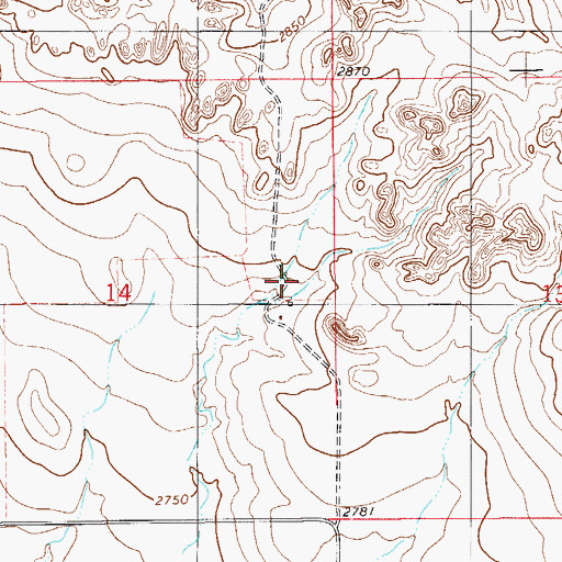 Topographic Map of 08N57E14DAD_02 Well, MT