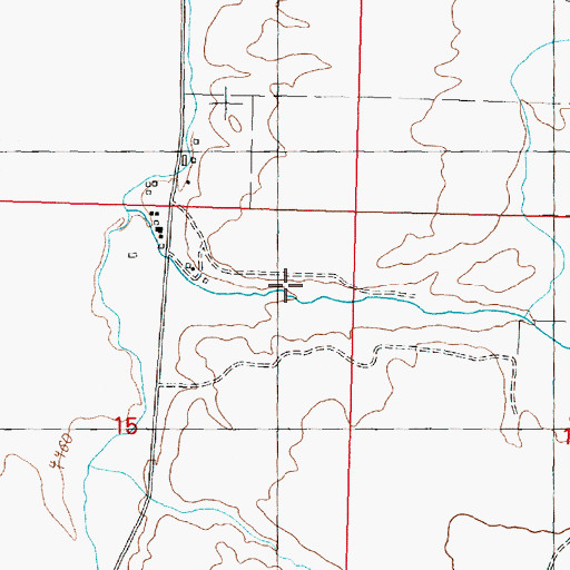 Topographic Map of 08N09W15AA__01 Well, MT