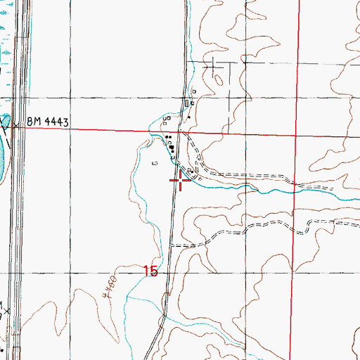 Topographic Map of 08N09W15AB__01 Well, MT