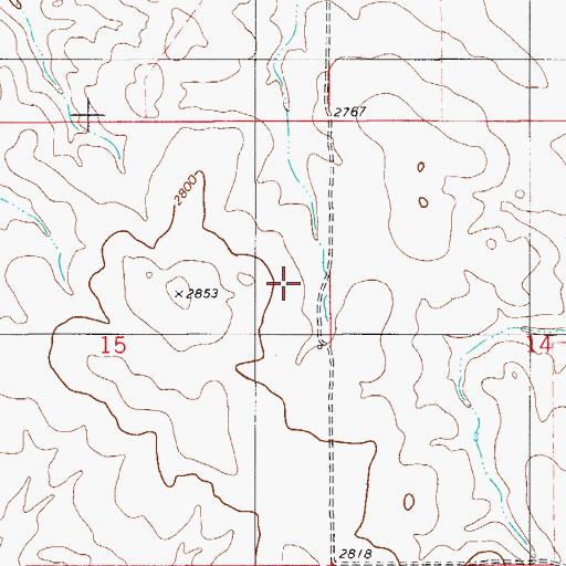 Topographic Map of 08N56E15AD__01 Well, MT