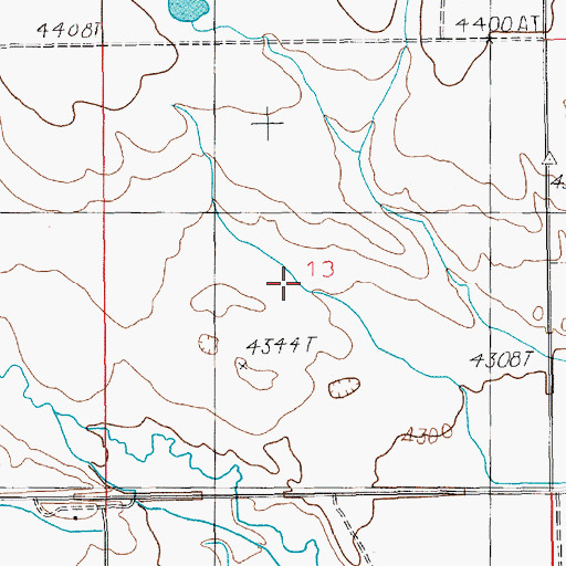 Topographic Map of 08N14E13____01 Well, MT