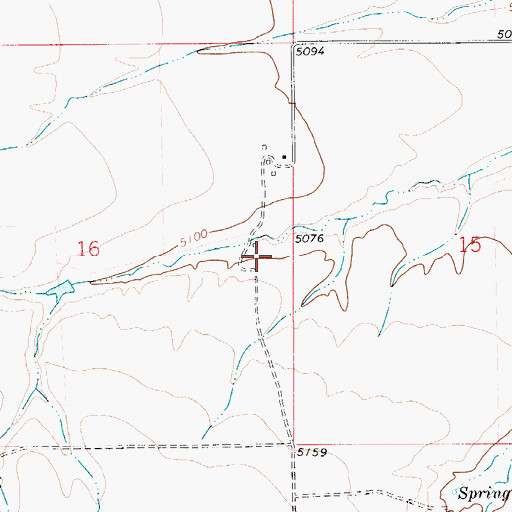 Topographic Map of 08N06E16AD__01 Well, MT