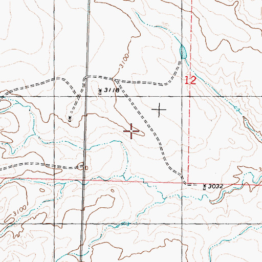 Topographic Map of 08N33E12CBBD01 Well, MT