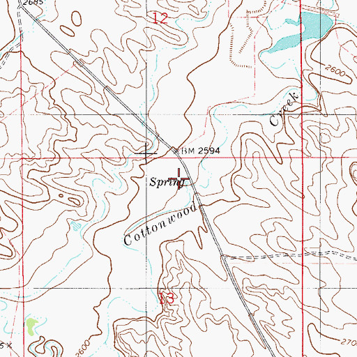 Topographic Map of 08N55E13ABBD01 Well, MT