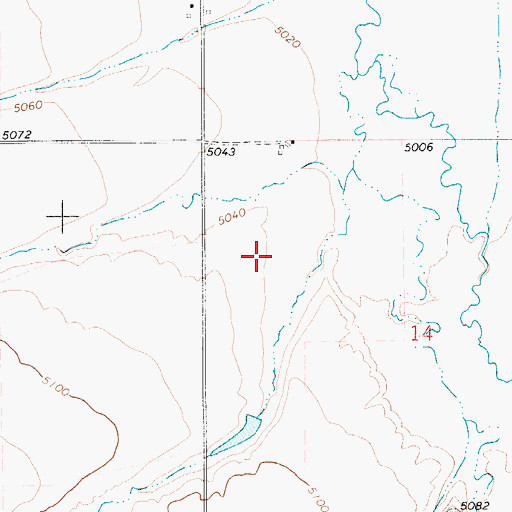 Topographic Map of 08N06E14BB__01 Well, MT