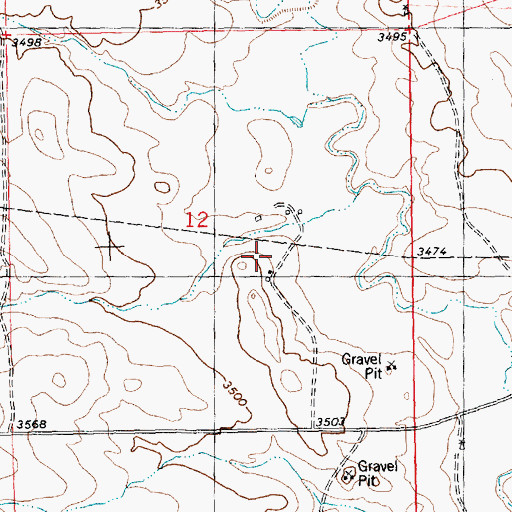 Topographic Map of 08N23E12DBC_01 Well, MT