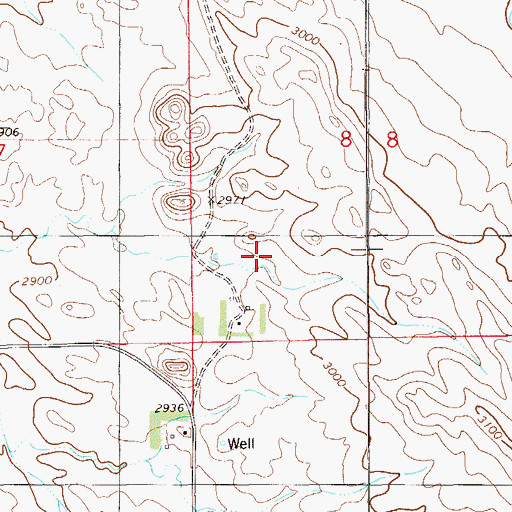 Topographic Map of 08N59E08CC__01 Well, MT