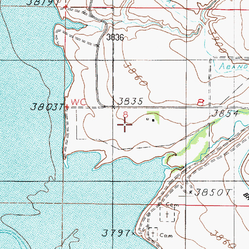 Topographic Map of 08N02E08CA__01 Well, MT