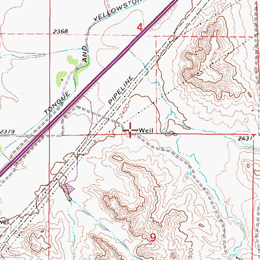 Topographic Map of 08N48E04CDDC01 Well, MT