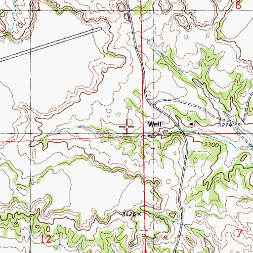 Topographic Map of 08N25E01DDDD01 Well, MT