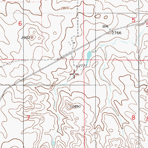 Topographic Map of 08N55E07AA__01 Well, MT