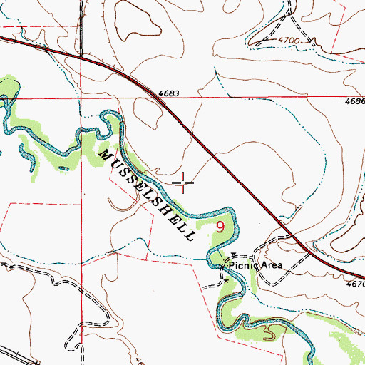 Topographic Map of 08N12E09BDD_01 Well, MT