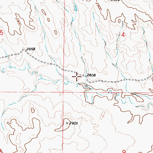 Topographic Map of 08N44E04CC__01 Well, MT