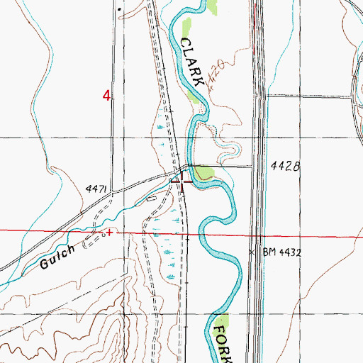 Topographic Map of 08N09W04DDB_01 Well, MT