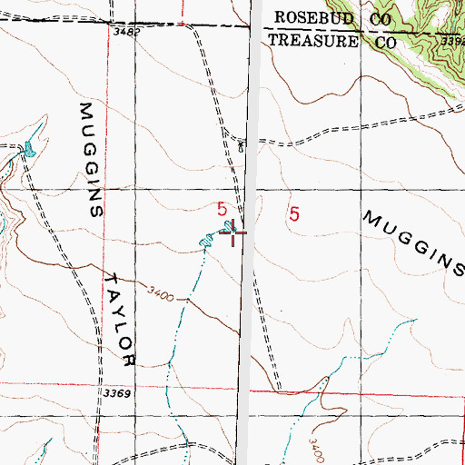 Topographic Map of 08N33E05BDBD01 Well, MT