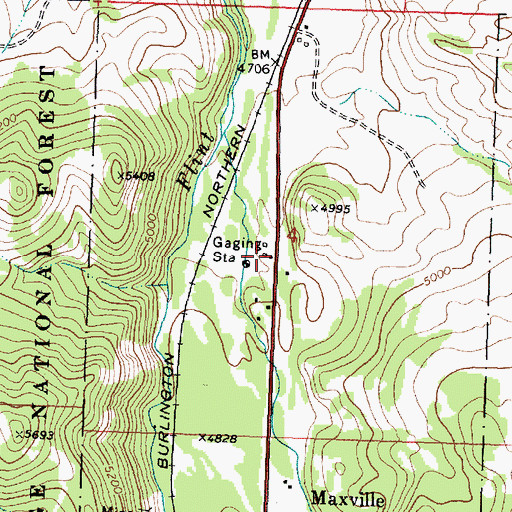 Topographic Map of 08N13W04CAAA01 Well, MT