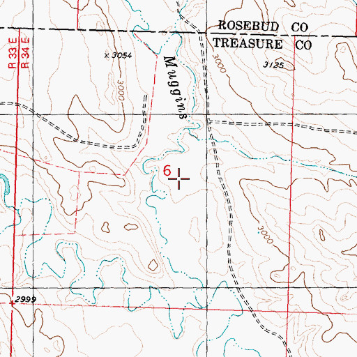 Topographic Map of 08N34E06DBAB01 Well, MT