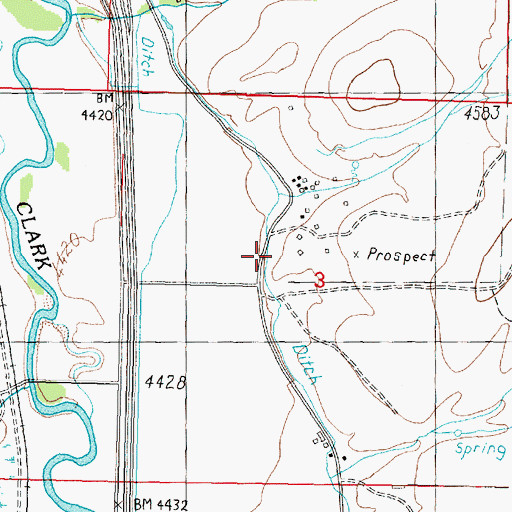 Topographic Map of 08N09W03BD__01 Well, MT