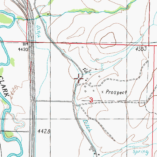 Topographic Map of 08N09W03BDAD01 Well, MT