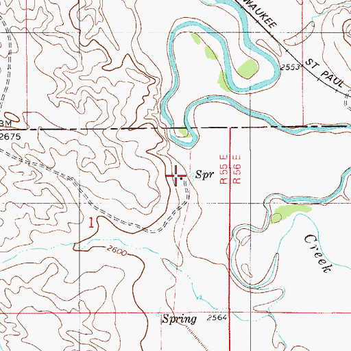 Topographic Map of 08N55E01DABA01 Well, MT