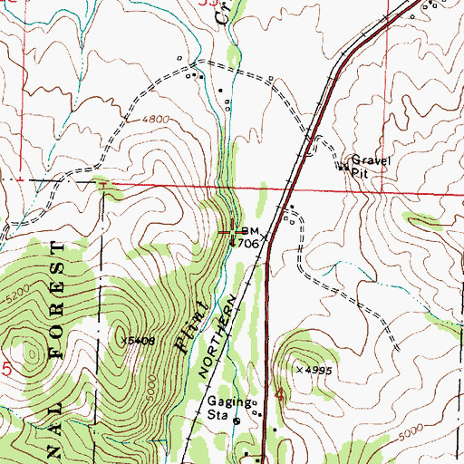 Topographic Map of 08N13W04BAAB01 Well, MT