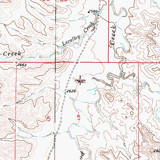 Topographic Map of 08N50E05BDAA01 Well, MT