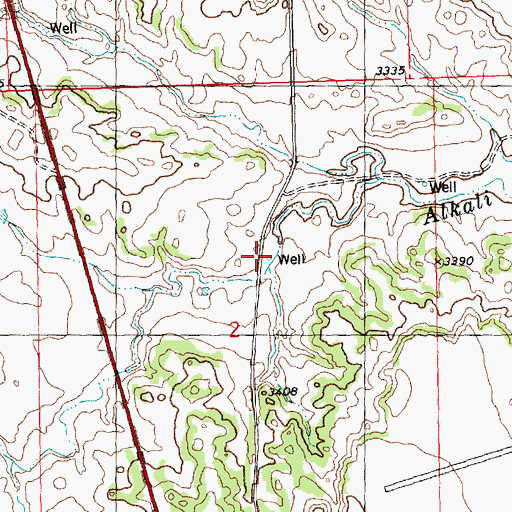 Topographic Map of 08N25E02ABBD01 Well, MT
