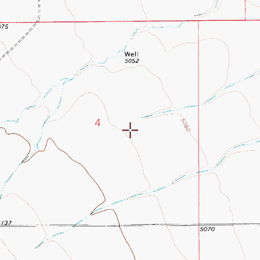 Topographic Map of 08N06E04AC__01 Well, MT