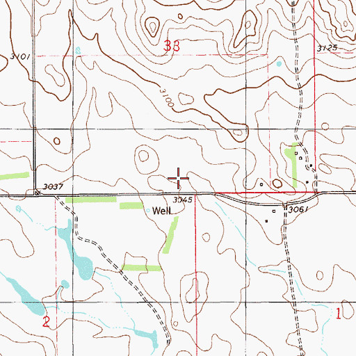 Topographic Map of 09N59E33DCC_01 Well, MT