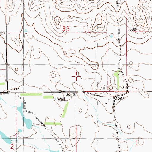 Topographic Map of 09N59E33DC__01 Well, MT