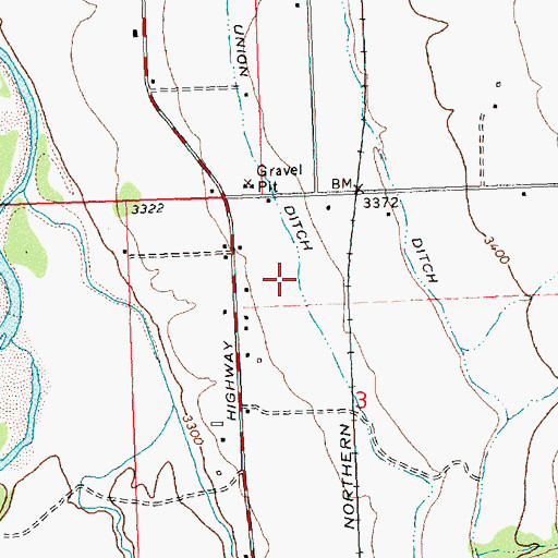 Topographic Map of 08N20W03BA__01 Well, MT