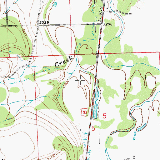 Topographic Map of 08N20W05BA__01 Well, MT