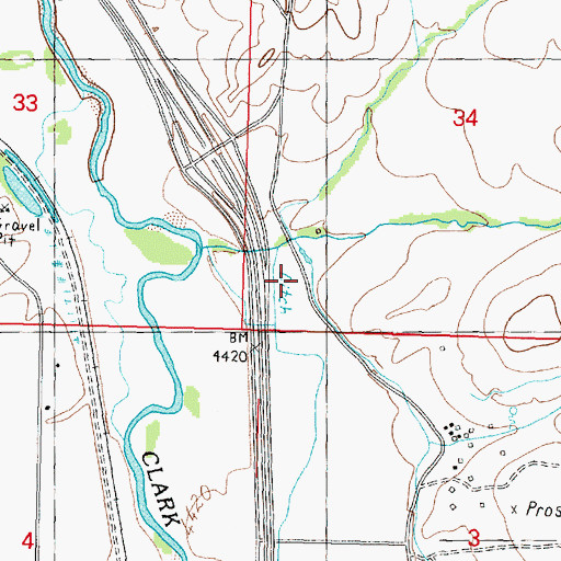 Topographic Map of 09N09W34CC__01 Well, MT